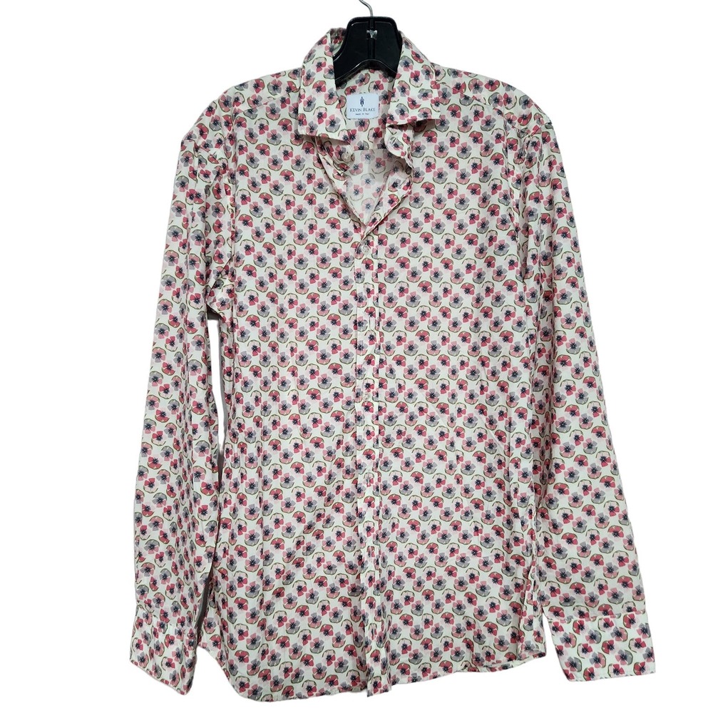 Kevin Blake Floral Print Button Down Cotton Shirt 15.5/39